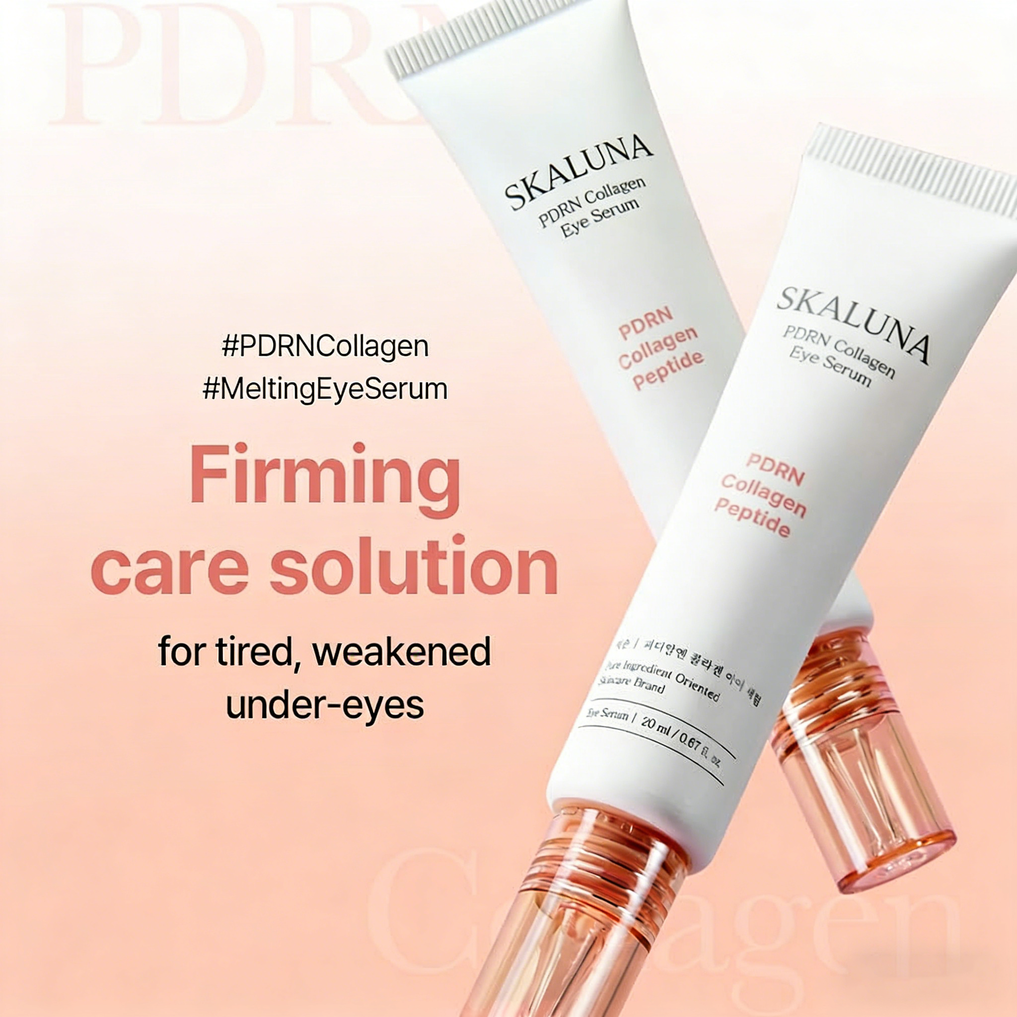 SKALUNA PDRN Collagen Eye Serum - Revived Under Eye Serum with Gentle, Smooth Formula for Sensitive Under Eye Skin 20ml / 0.68 fl.oz. Korean Glass Skin Care - Image 3