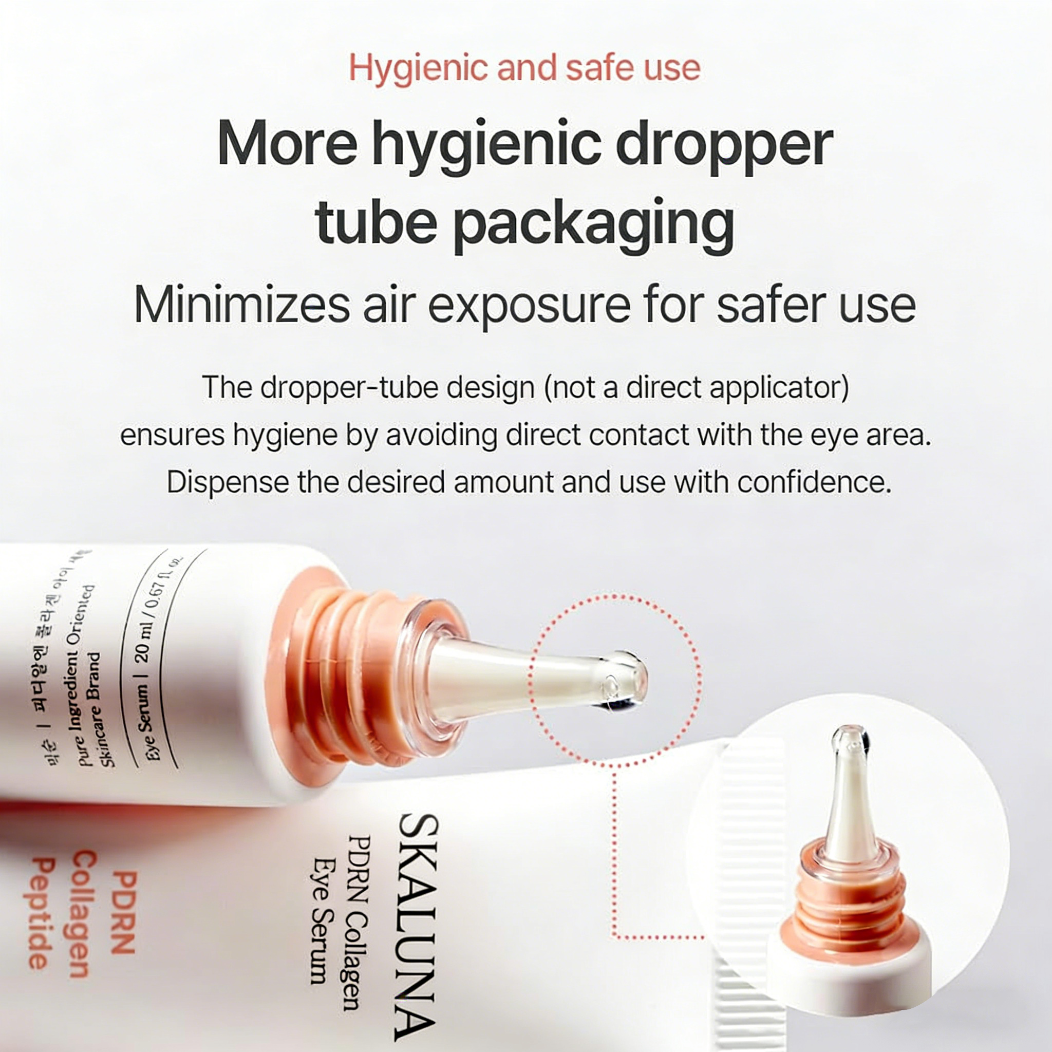 SKALUNA PDRN Collagen Eye Serum - Revived Under Eye Serum with Gentle, Smooth Formula for Sensitive Under Eye Skin 20ml / 0.68 fl.oz. Korean Glass Skin Care - Image 6