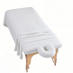 Premium Embossed Massage Table Sheet Set - 3-Piece Ultra Soft Spa Bedding (1 Fitted Sheet, 1 Flat Sheet, 1 Face Cradle Cover), Wrinkle Resistant & Durable for Salon, Esthetician & Massage Therapists