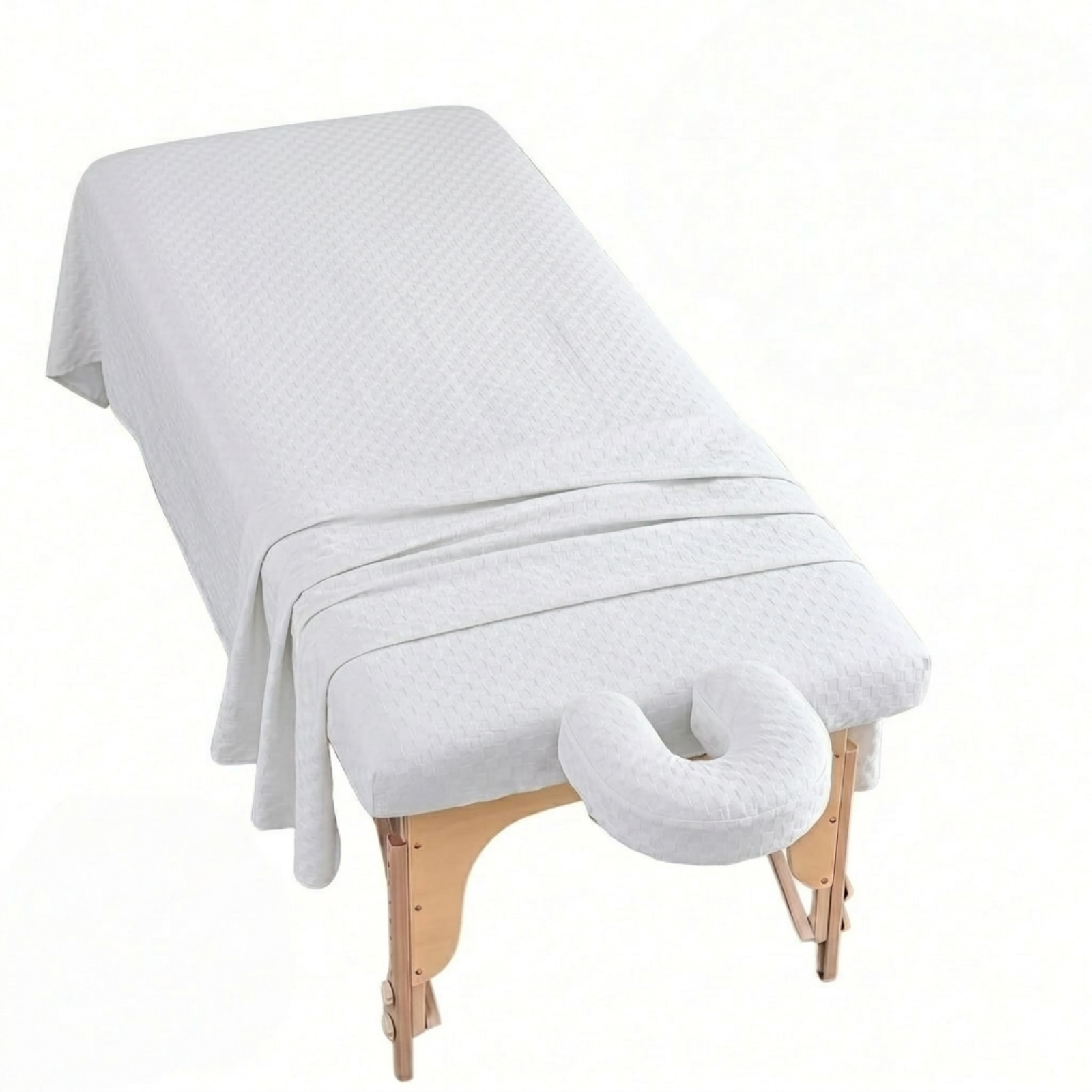Premium Embossed Massage Table Sheet Set - 3-Piece Ultra Soft Spa Bedding (1 Fitted Sheet, 1 Flat Sheet, 1 Face Cradle Cover), Wrinkle Resistant & Durable for Salon, Esthetician & Massage Therapists