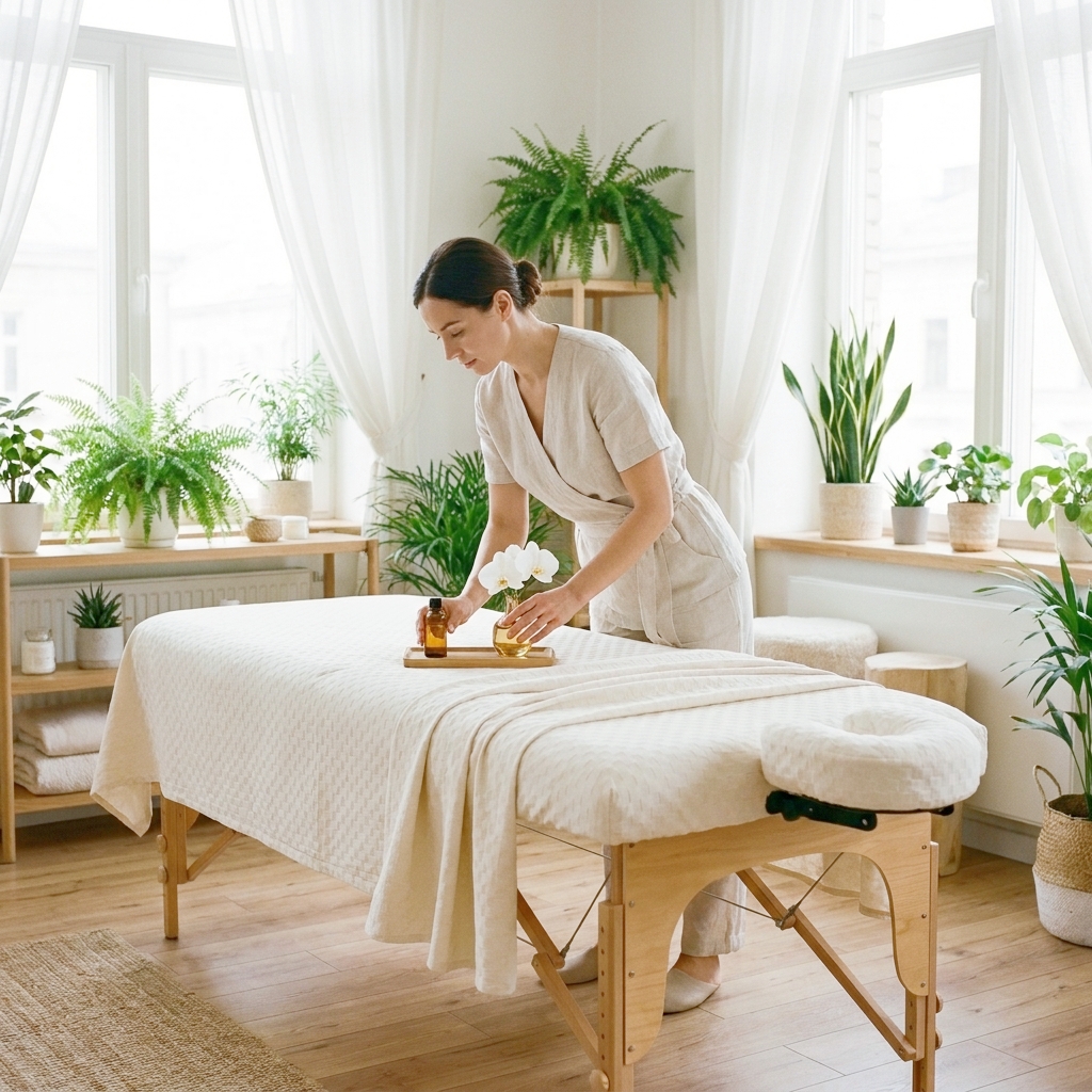 Premium Embossed Massage Table Sheet Set - 3-Piece Ultra Soft Spa Bedding (1 Fitted Sheet, 1 Flat Sheet, 1 Face Cradle Cover), Wrinkle Resistant & Durable for Salon, Esthetician & Massage Therapists - Image 5